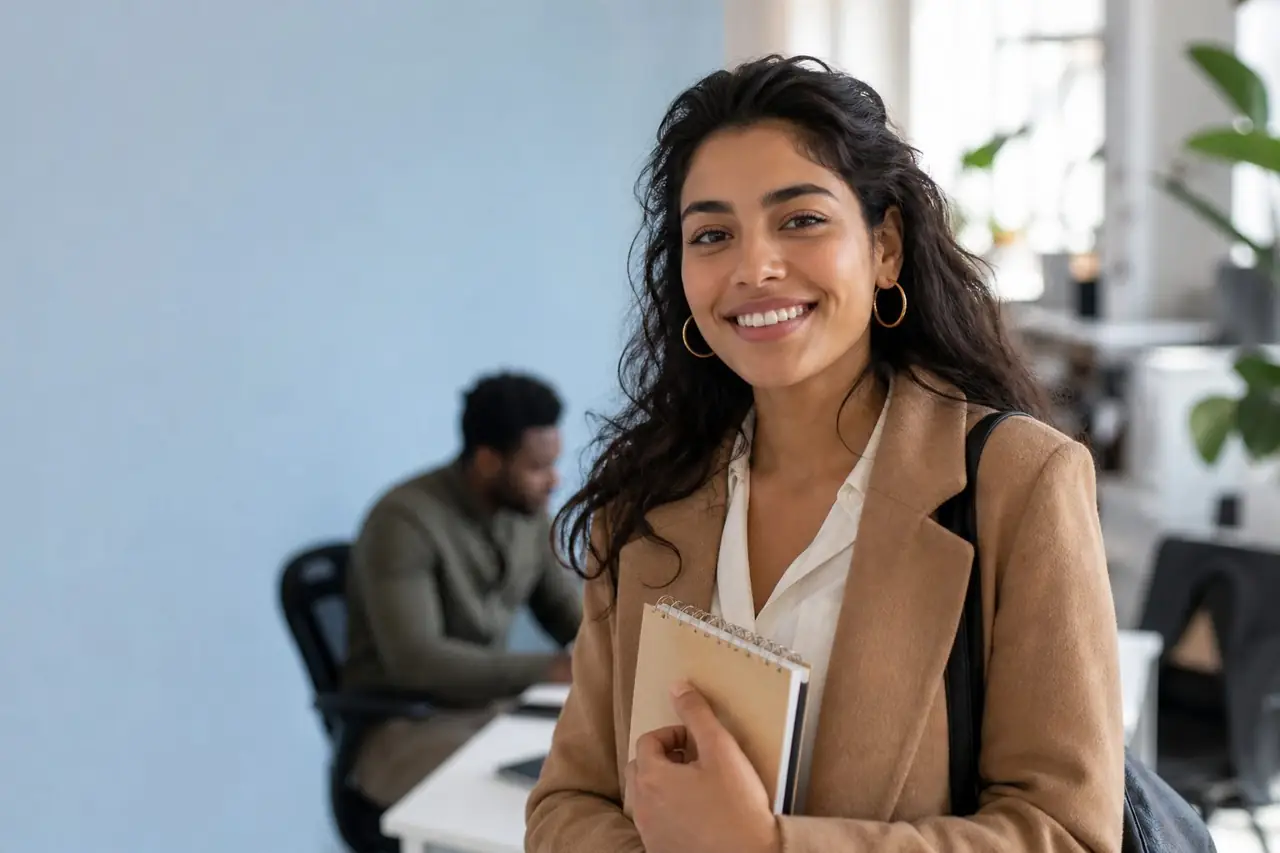Jeune immigrante récemment arrivée, prête à commencer un emploi au Québec